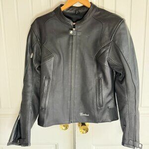 Cortech Tourmaster Women's Motorcycle Jacket, Black Leather, Size Med/10